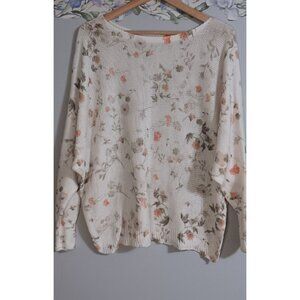 Anna Melani Large Italy Cream Floral Lightweight Pullover Spring Occasion Sweate